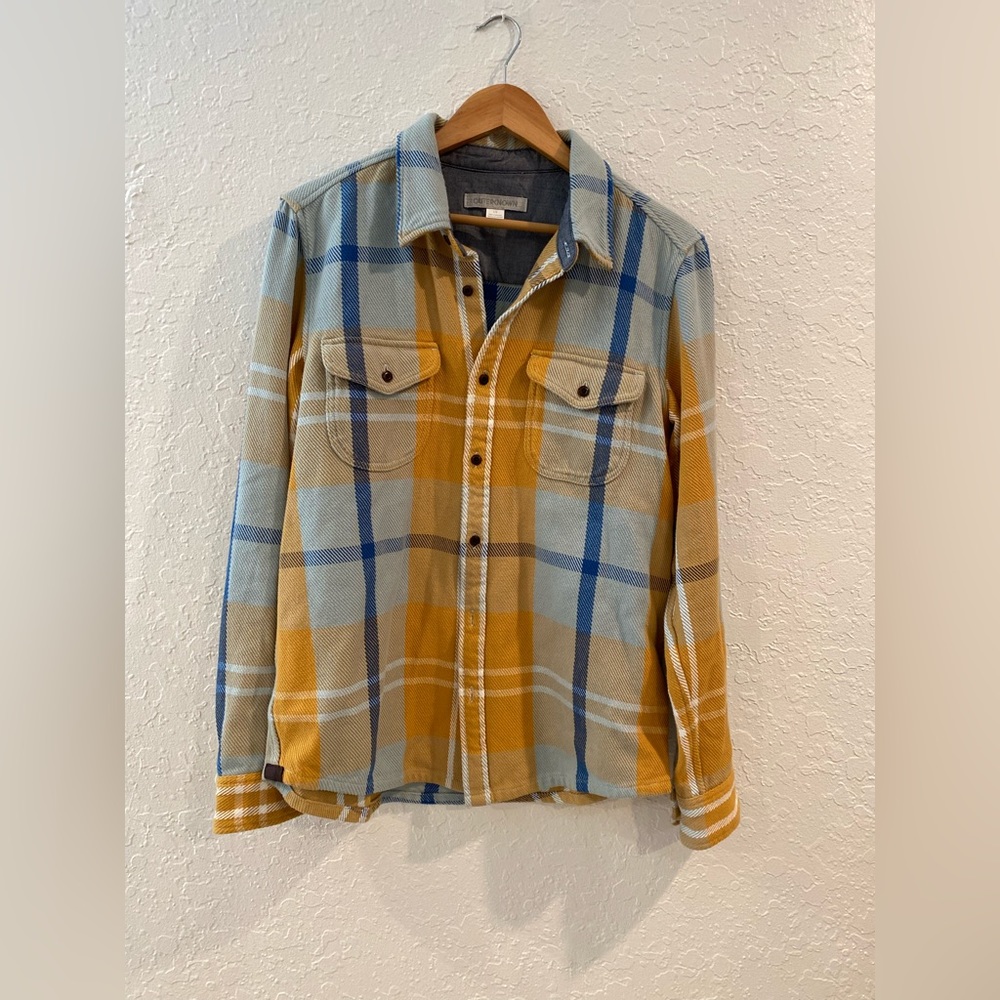 Mens Outerknown blanket shirt sky high desert plaid
